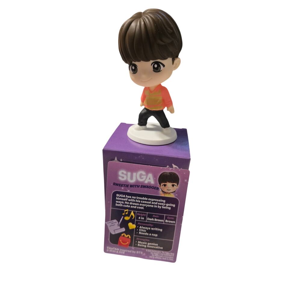 McDonald's TinyTAN Suga BTS Figure Purple Box & Card 2025 Throwback Edition